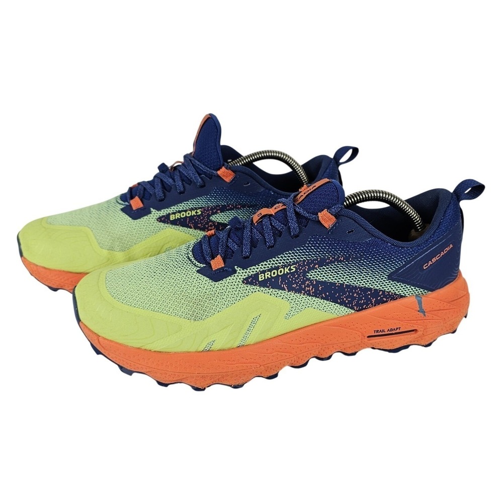 Brooks Cascadia 17 Trail Running Shoe Mens 10 Navy Blue & Green